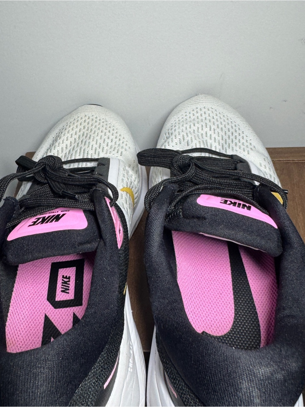Nike Women's Running Shoes - White, Black & Gold with Pink Accents - Picture 5 of 7
